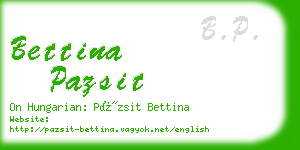 bettina pazsit business card